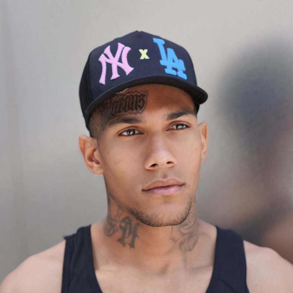 NY x LA Trucker Hat (Pink, Yellow and Blue Embroiled Trucker)